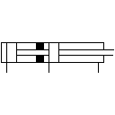 Multiple position cylinder, double-acting